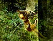 bruno liljefors barrskog med skogsmard anfallande en orrhona France oil painting artist
